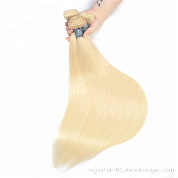 Wholesale Raw Virgin Indian Temple Hair  Remy Silk Straight Hair 613# Blonde Bundles